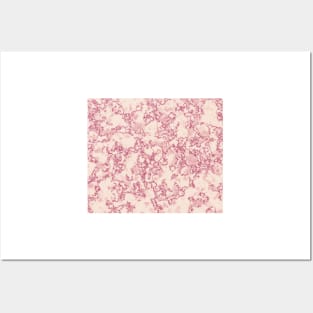 Carnation pink marble shimmer Posters and Art